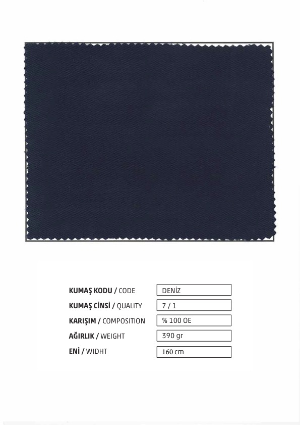 Deniz - 390 Gsm - %100 Pamuk